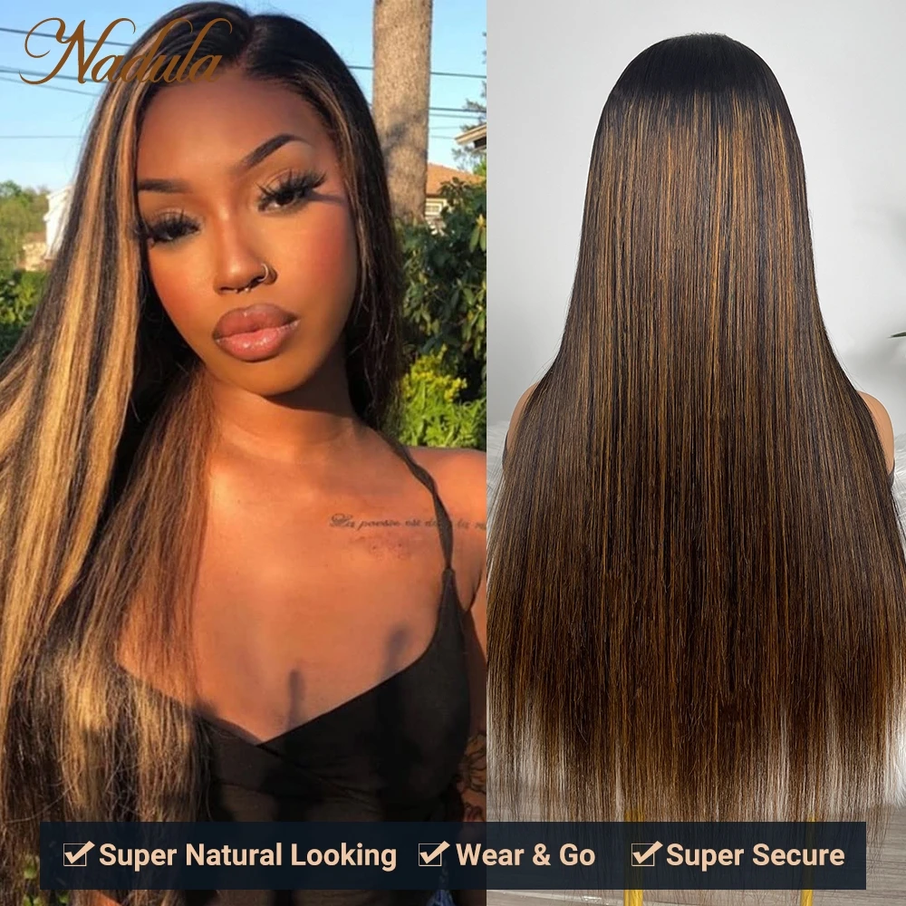 Nadula Hair Straight U Part Human Hair Wig #FB30 Highlight No Leave Out Wigs Full Machine Upgraded U Shape Wig For Beginner