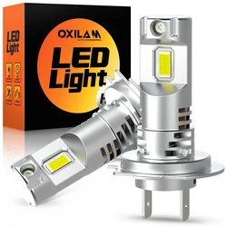 OXILAM 2Pcs Car Headlight LED H7 12V 55w 20000LM 5530 CSP For Automotive Headlamp 6500K Fanless H7 Lamps Diode Bulbs Mini 1:1