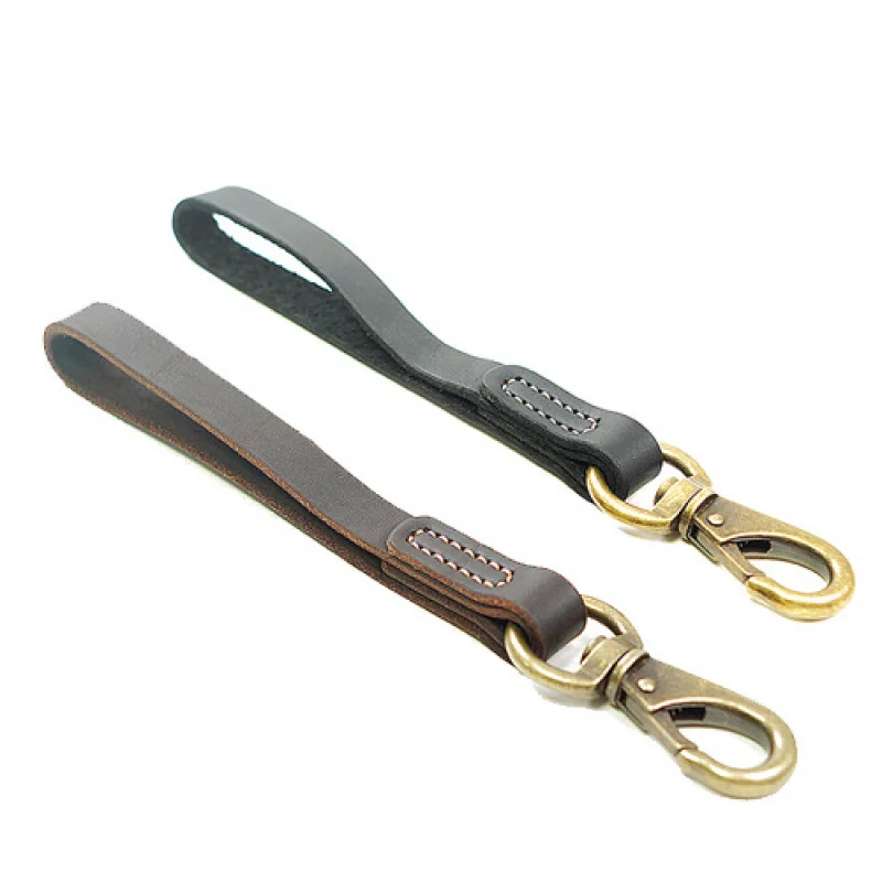 مقود كلب من الجلد المحبب - رصاص قصير عالي التحمل للكلاب المتوسطة الكبيرة، مقود تدريب من جلد البقر الأصلي مع قبضة مريحة