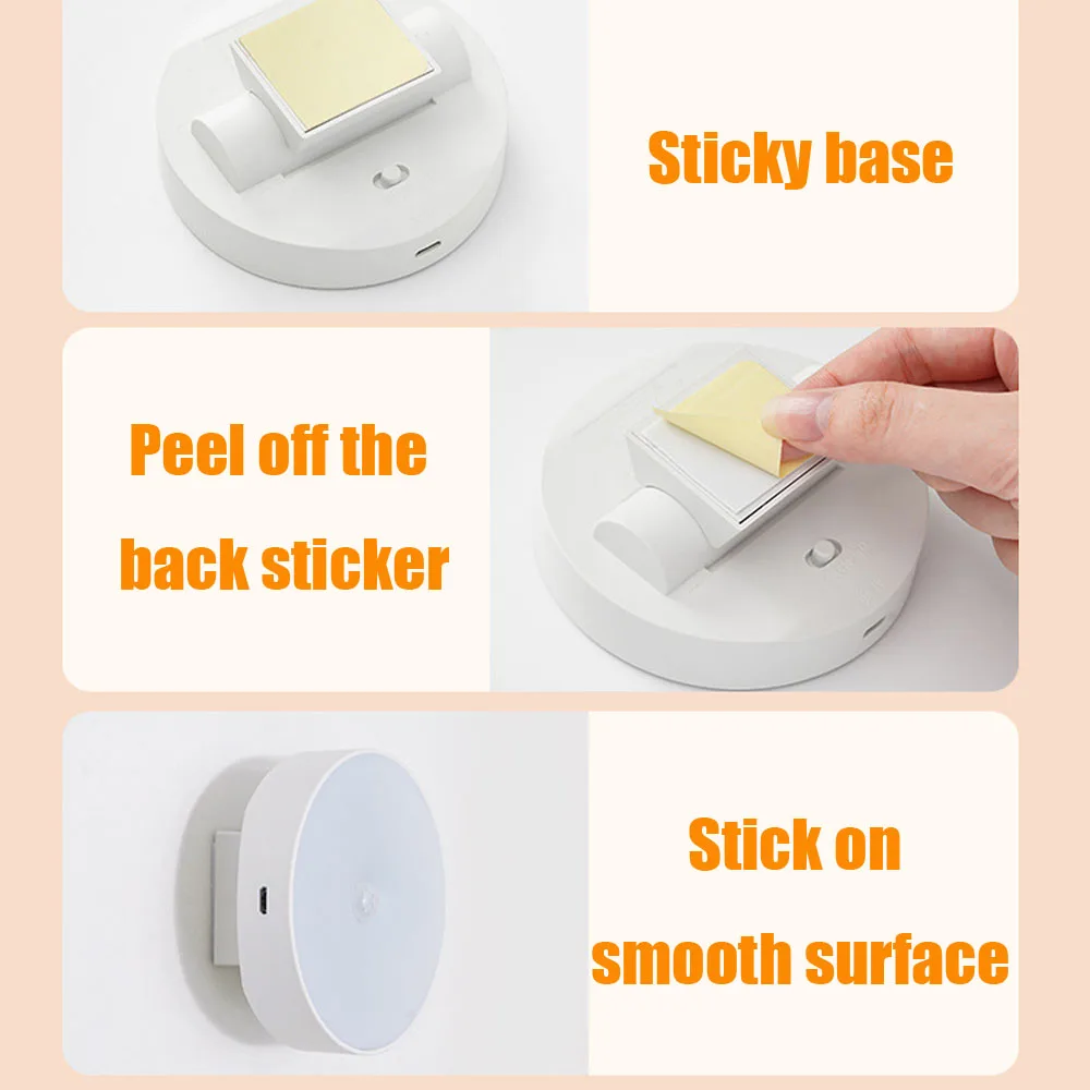 Night Lamp With Motion Sensor Night Light Rechargeable Portable Led 88° Rotating Magnetic For Kitchen Room Bedside Table