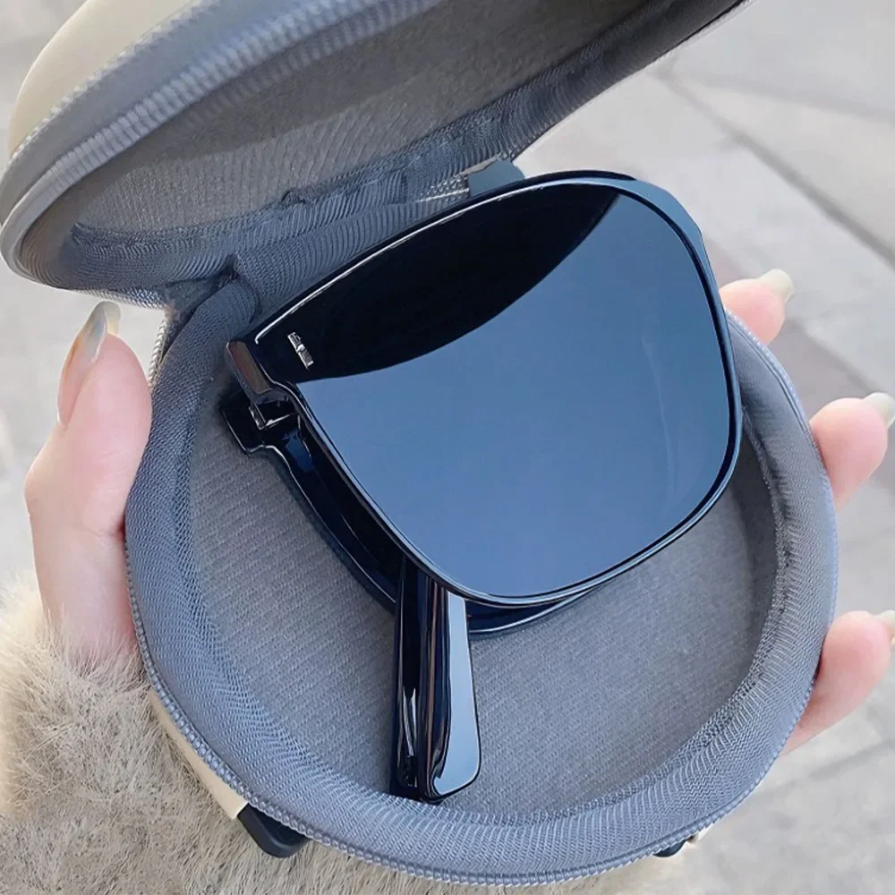 للطي مسحوق أحمر الخدود الترا ضوء النظارات الشمسية عالية الشعور النساء أزياء شعبية النظارات الشمسية النساء الرجال TR90 الصيف نظارات السفر