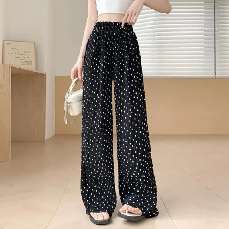 بنطال فضفاض مخطط متدرج داكن للرجال برباط الخصر كاجوال فضفاض