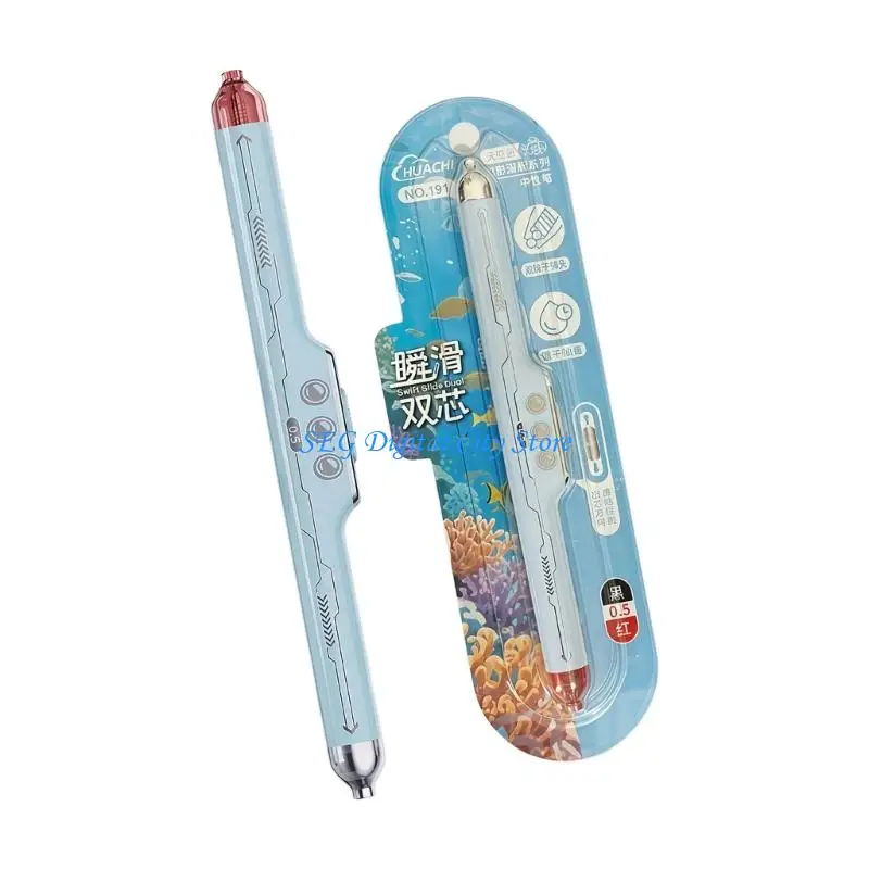 U75B Double Color Retractable Ballpoint Pen 0.5MM Fine Tip Double Ended Ballpoint Pen For Writing Note Taking School Office
