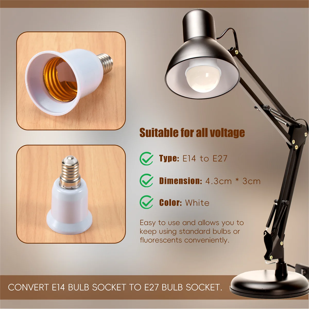 E14 to E27 Extend Base LED CFL Light Bulb Lamp Adapter Converter Screw Socket