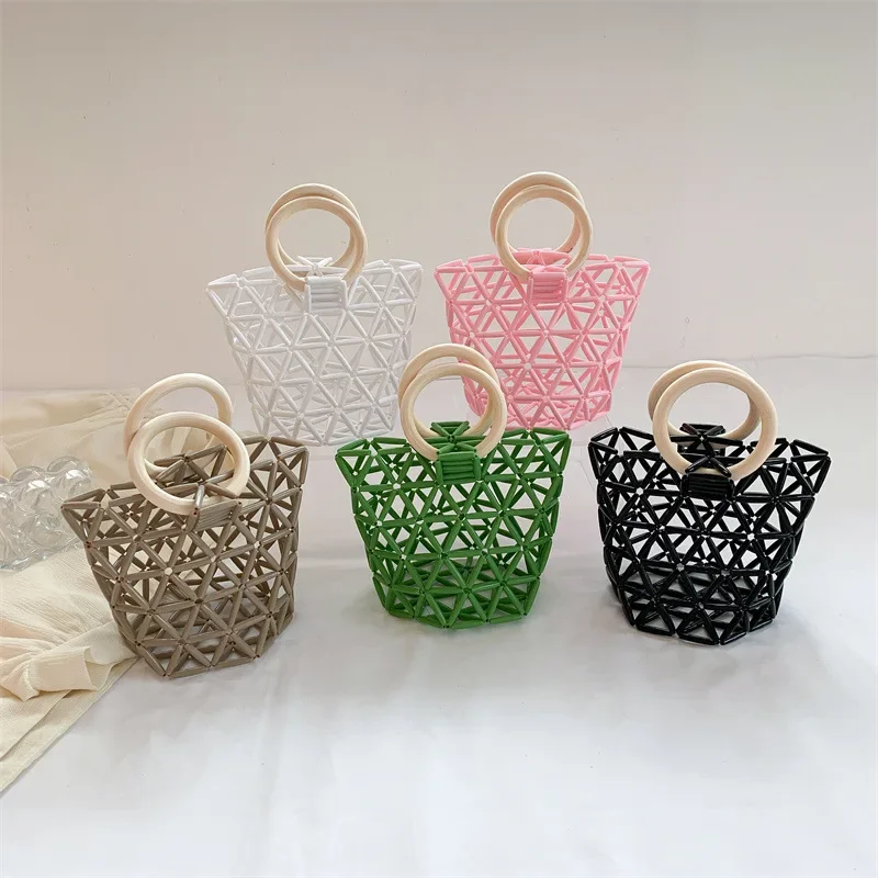 Handbags Hollow Out New Fashion Spring Summer Korea Style Casual Simple Kids Sweet Cute Cool Handsome Beach Bag Sweet Handbag