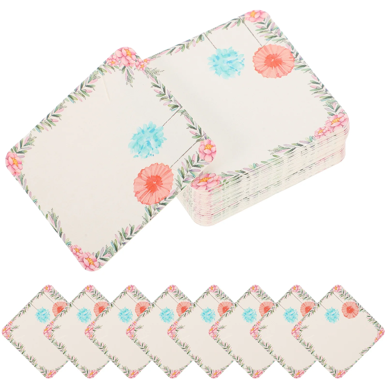 

100pcs Necklace Display Cards 5x5cm White Square Paper Jewelry Packaging Supplies for Earrings Bracelets Retail Display