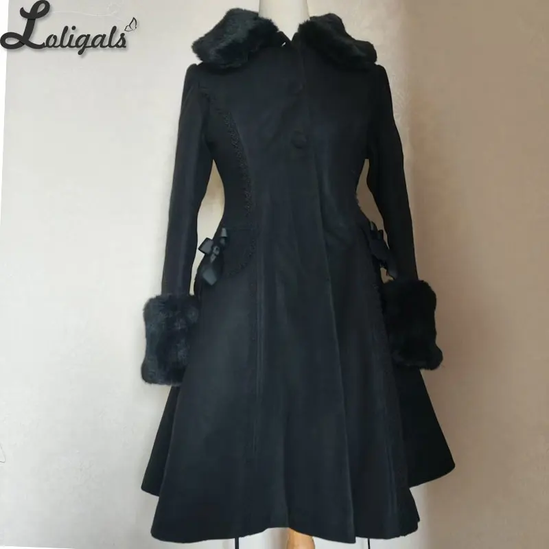 Custom Tailored Women\'s Winter Coat Retro Style Female Two Piece Long Coat with Poncho Jacket