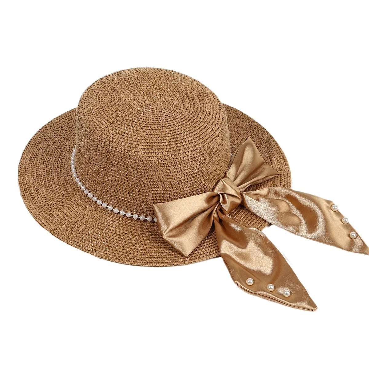 Straw Hat Female Summer Seaside Travel Beach Sun-shade Sun Protection Hat Uv Protection Sun Hat British Flat Top Summer Hat