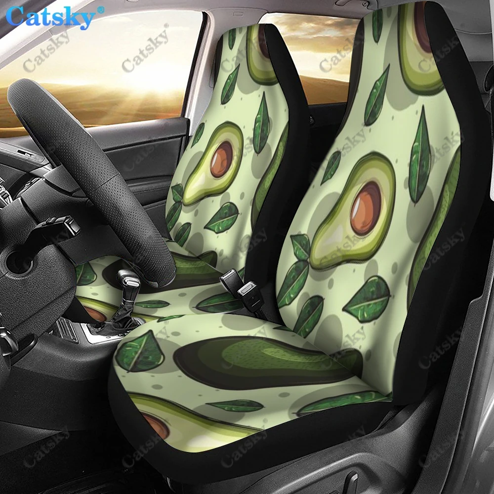 Avocado Fruit Print Design Car Front Seat Decoration Cover Car Seat Cover,Pack of 2 Universal Auto Front Seat Protective Cover