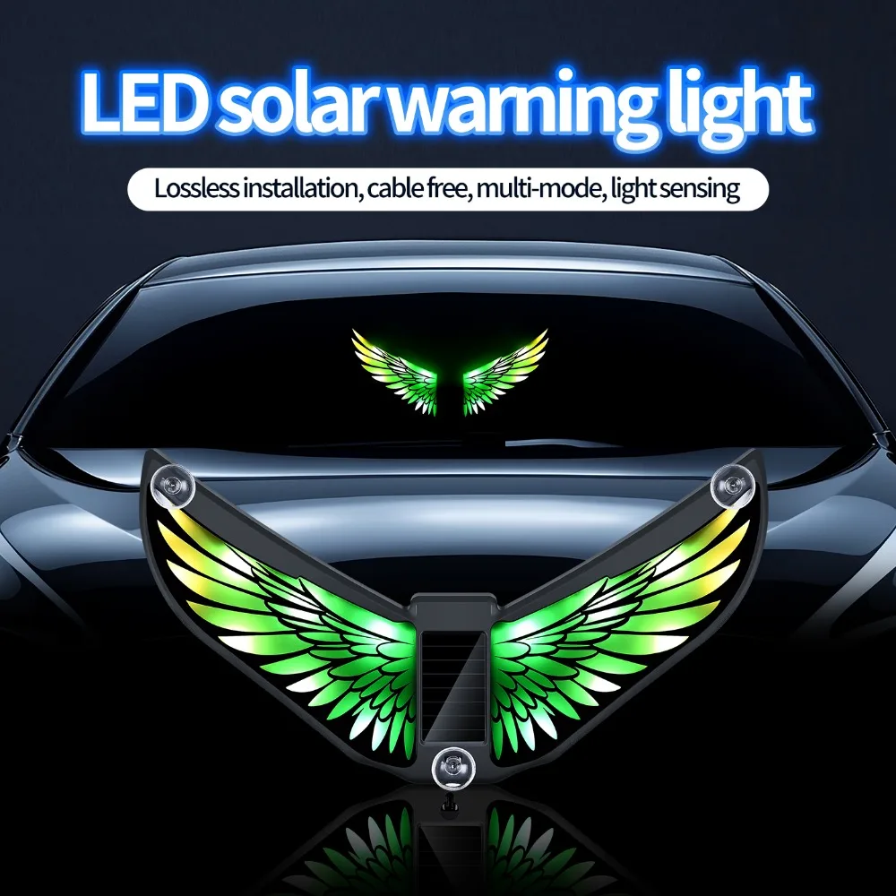 Type-C Dual Charge Dual Sensor Multi Modes Interior Car Decor Lamp Solar Car LED Colorful Ambient Strobe Warning Light