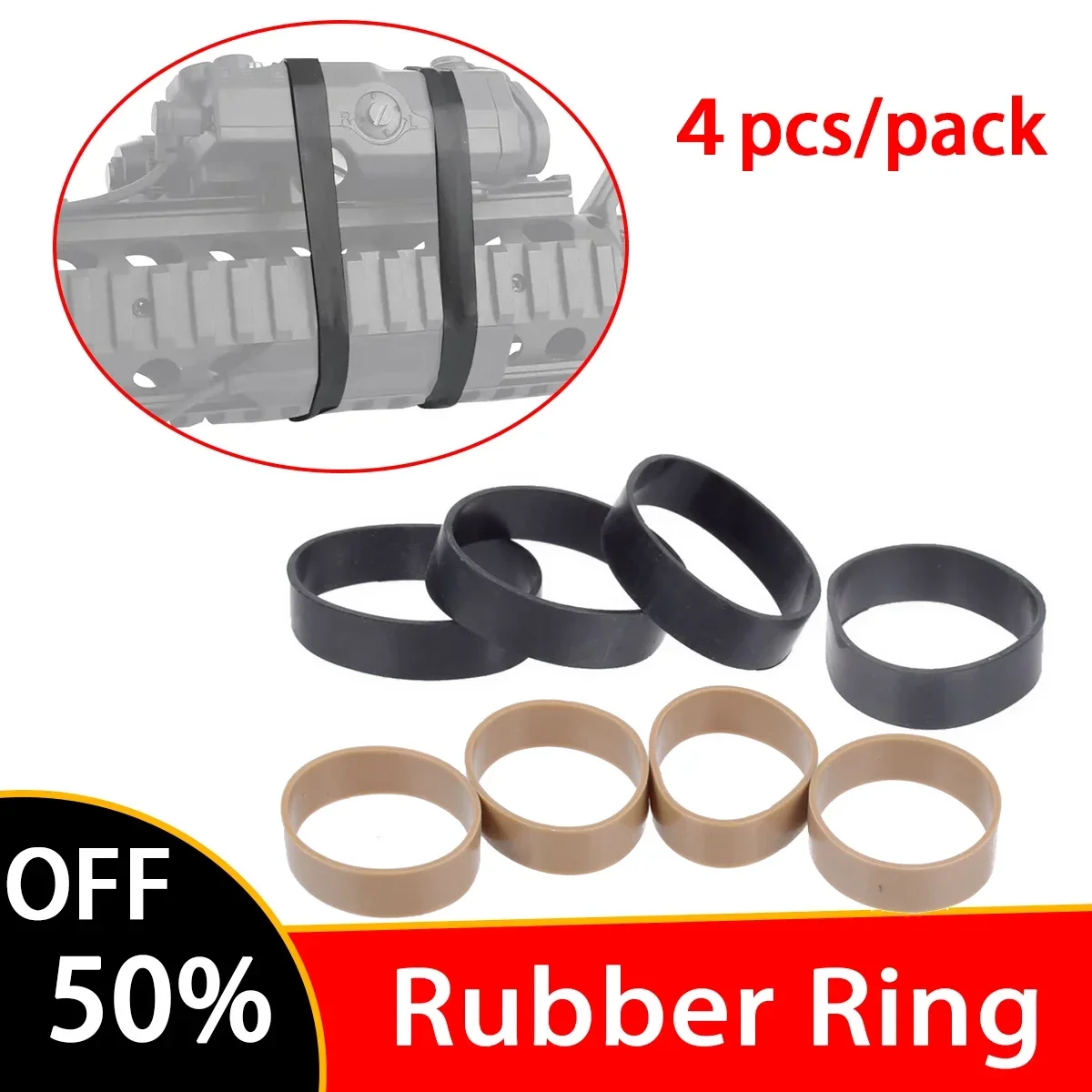 4PCS/SET Tactical High Strength Elastic Rubber Band O Ring Outdoor Hunting Airsoft Rilfe DBAL A2 PEQ15 Weapon Light Laser Sight