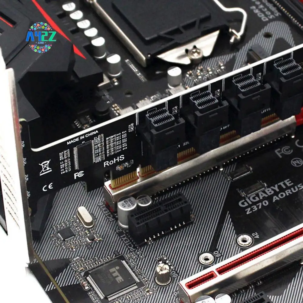 

A42Z-PCI-E X16 для 4 порта U.2 NVME SFF-8643 Карта расширения Высокоскоростной светодиодный индикатор с разделенными картами Pcie 4,0 для шасси 2U