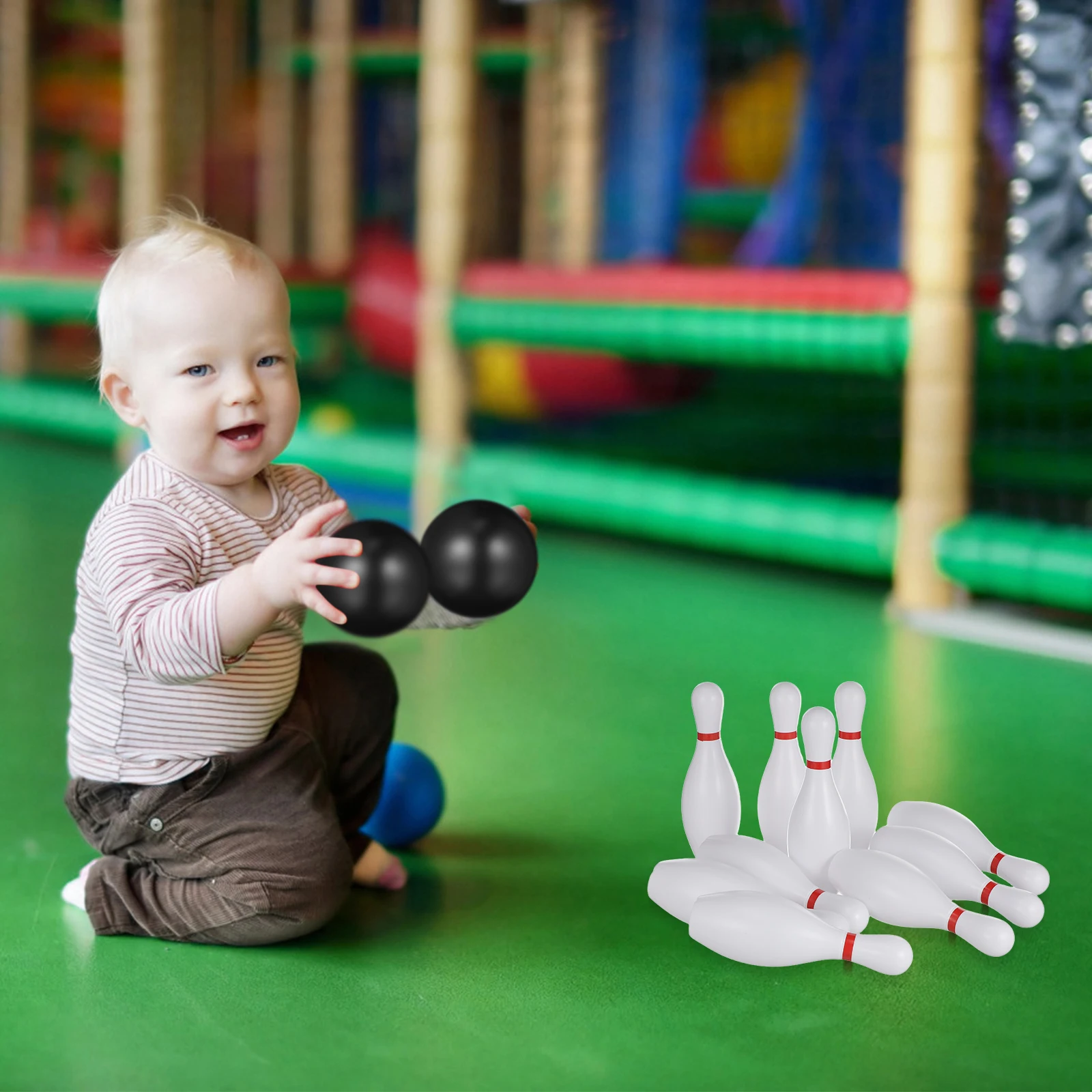 

15CM Bowling Toy Kids Preschoolers Large Size Indoor Outdoor Safe Smooth H Eye Coordination Observation Skill