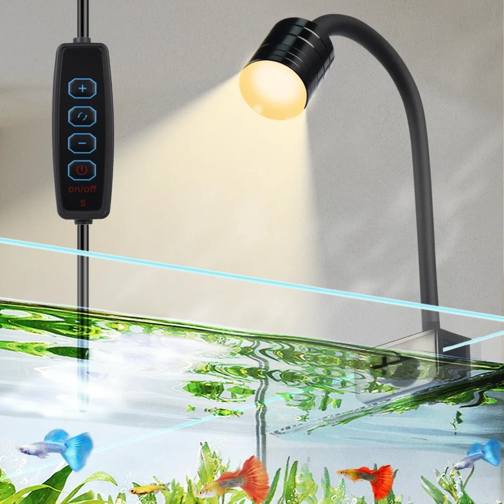 

Aquarium LED Lights Lighting Plants Grow Light Super Slim USB 3W Aquatic Plant Lighting Waterproof Clip-on Lamp for Fish Tank