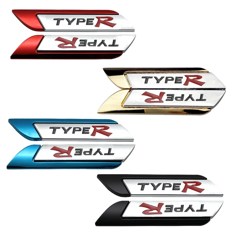 2pcs Car Fender Side Emblem Tail Box Sticker Badge for Honda TYPER Accord CRV Civic City Odyssey Insight Elysion CRZ Fit Jade