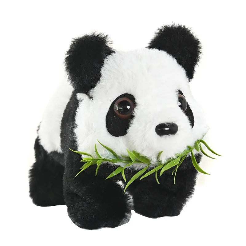 Juguete de peluche de Panda que camina inteligente: música electrónica, oso esponjoso en movimiento con cola de cangrejo, regalo de cumpleaños para niños, animal doméstico