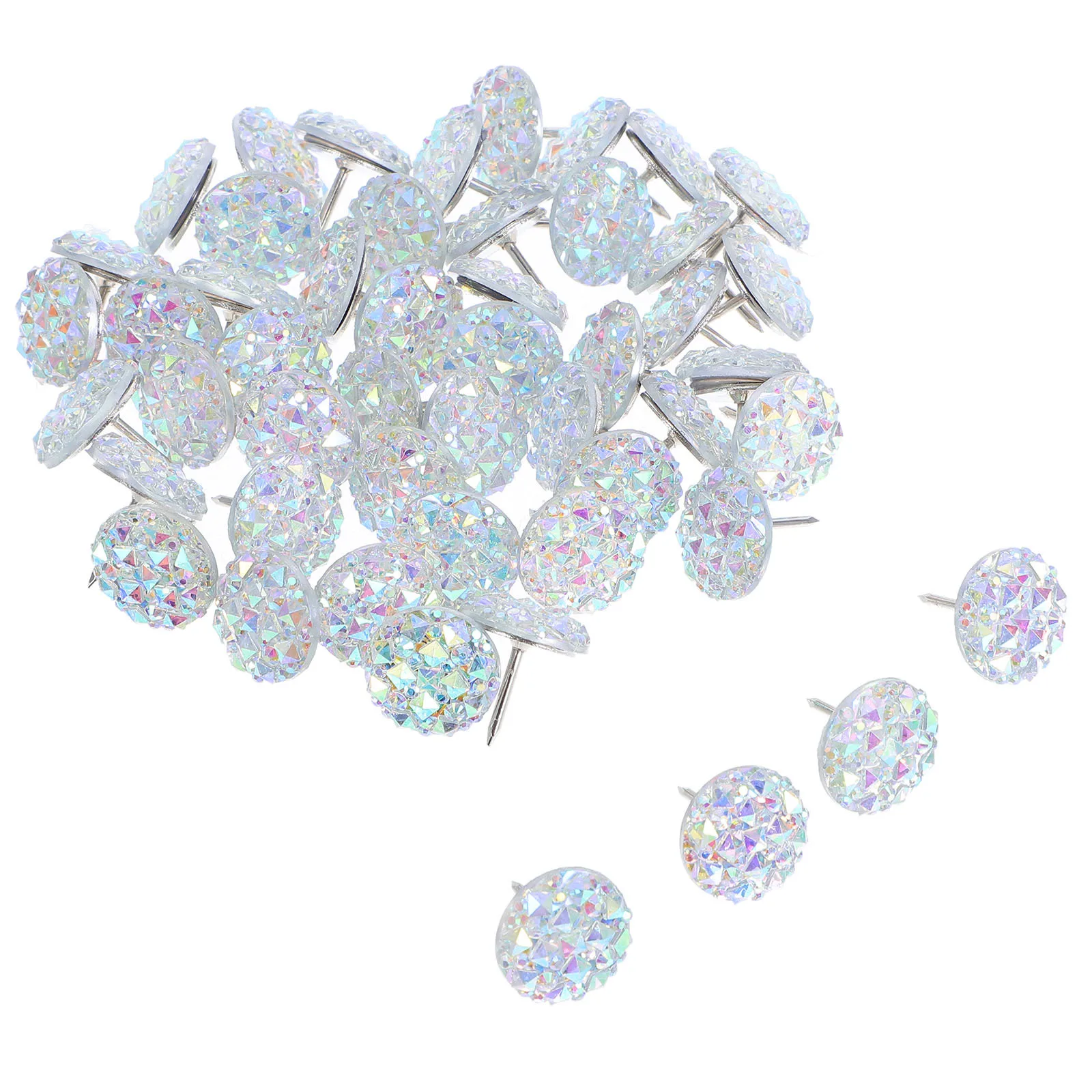 50 قطعة حجر الراين الراتنج الإبهام المسامير دبابيس الضغط الزخرفية للوحة الإعلانات لوحة الفلين مكتب عمل خريطة دبوس علامات