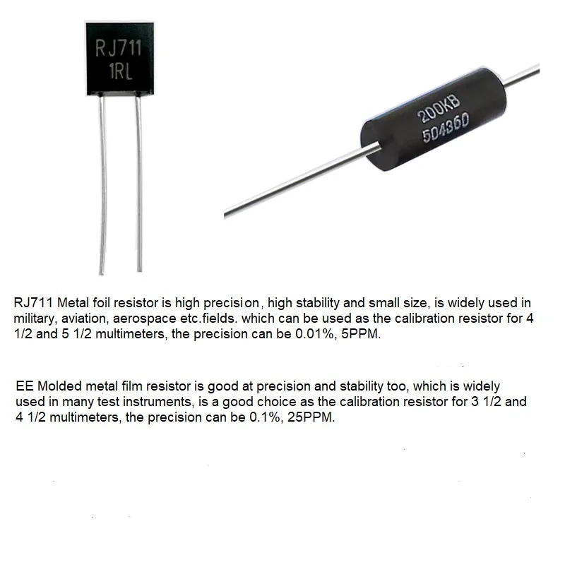 RJ711 0,01%, 5PPM, precyzyjny rezystor i 4-przewodowy standardowy rezystor do kalibracji multimetrem, nowe wydanie