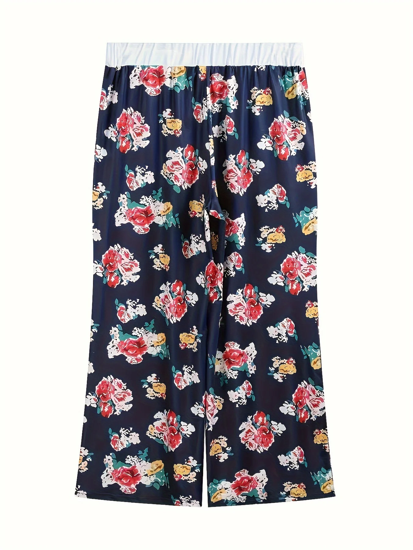 بنطال كاجوال نسائي كبير منسوج مطبوع