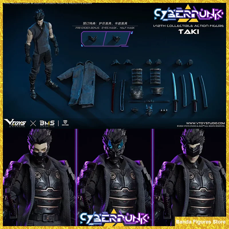 VTOYS X BMS X CF VSD010 Samurai Taki Prajna Mask Set Completo 6in Soldado Masculino Anime Figura de Acción en Stock Colección Juguetes Modelo