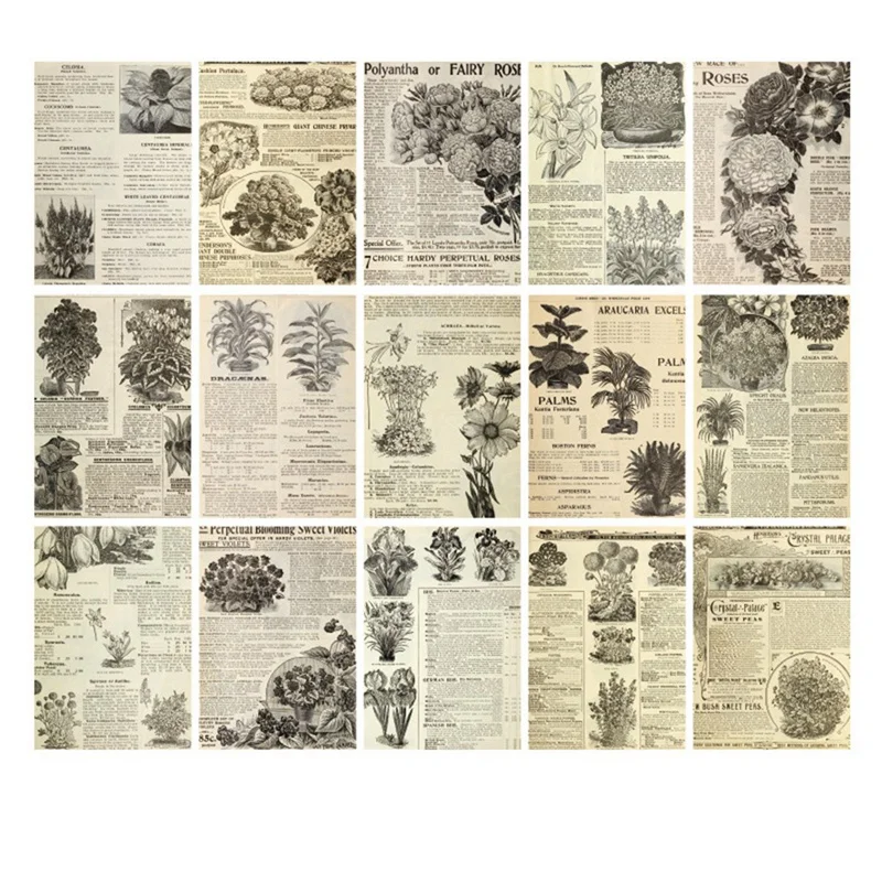 Retro Handbook Material Book DIY Base Material Package Retro Inspiration Series Retro Handbook Decorative Backing Paper