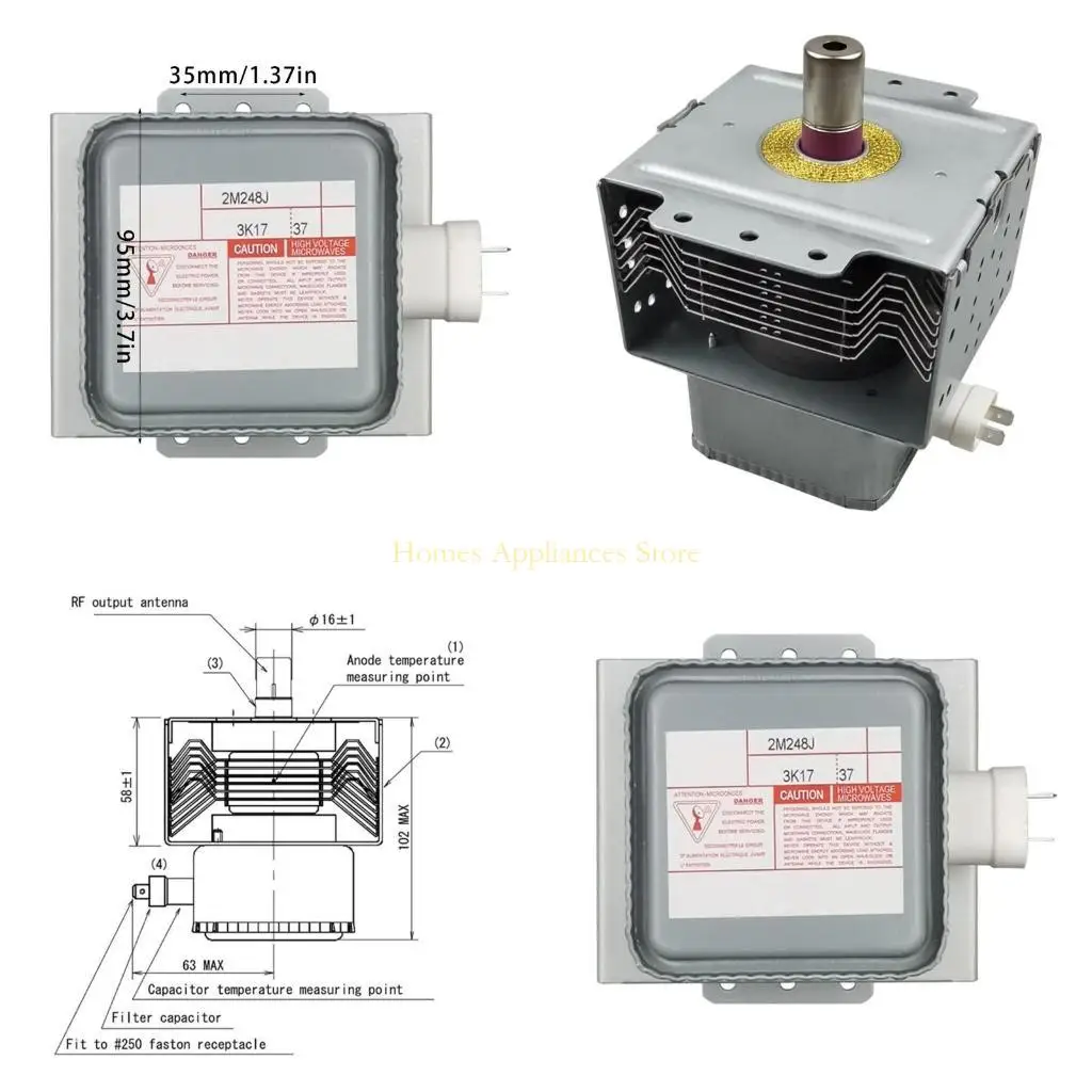 D0AB Eficiente Tubo Magrooven Magnetron 2M248J Tubo aquecimento eletrônico aquecimento eletrônico Textura metal