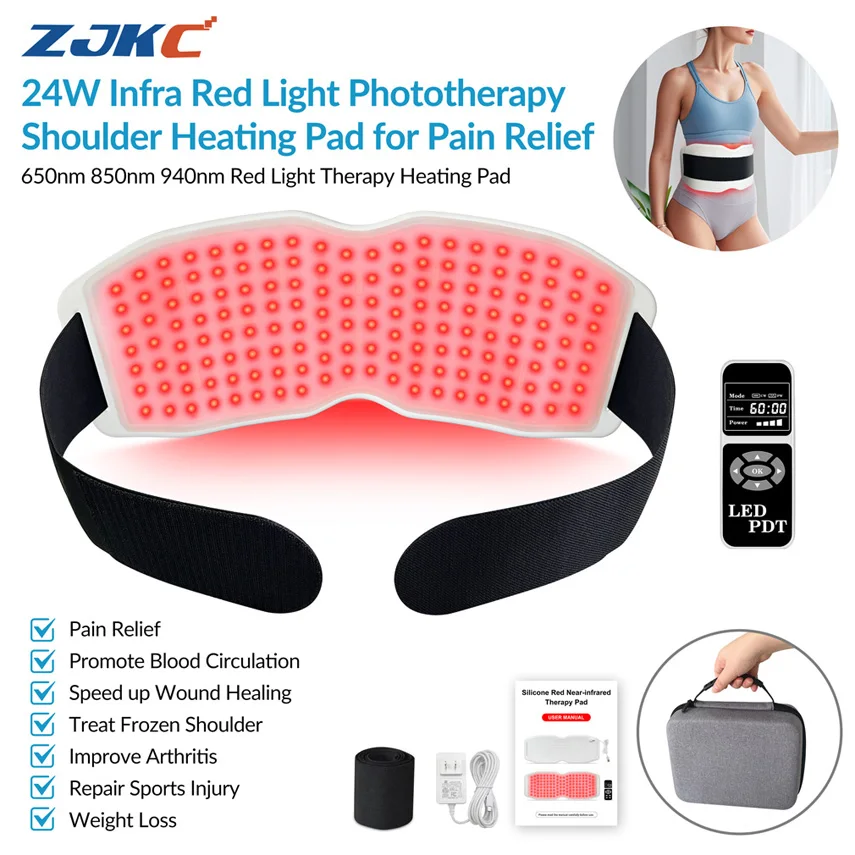 ZJKC 660nm 850nm 940nm Led Near Infrared Light Treatment Phototherapy Belt Pad for Shoulder Joint Pain Relief Wound Healing