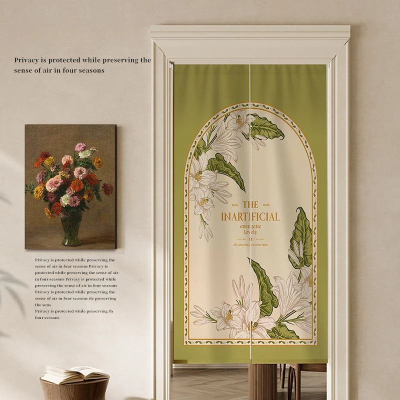 

Door Curtain Lily Partition Window Bedroom Kitchen Dressing Room Decorative Cloth Curtain Shelter From The Wind