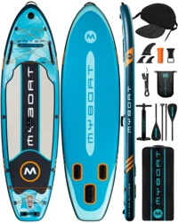 Myboat-Tabla de Paddle Sup inflable para adultos, camino impermeable, 10 '6 ''x35'' X6 '', estilo de pie, pesca acuática con accesorios, barco