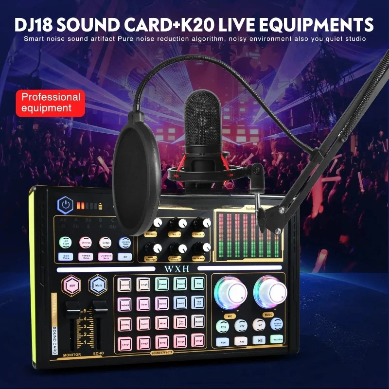 BM 800 Professional Dj18 Sound Card Set BM800 Mic recording Studio Condenser Microphone For Karaoke Podcast For Studio Recording