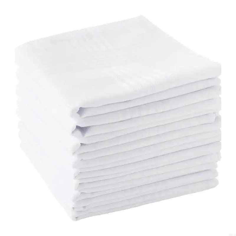 

M6CD White Pocket Square Handkerchief for Women Wedding Handkerchief Pocket Handkerchief for Bride Groom Wedding Gift
