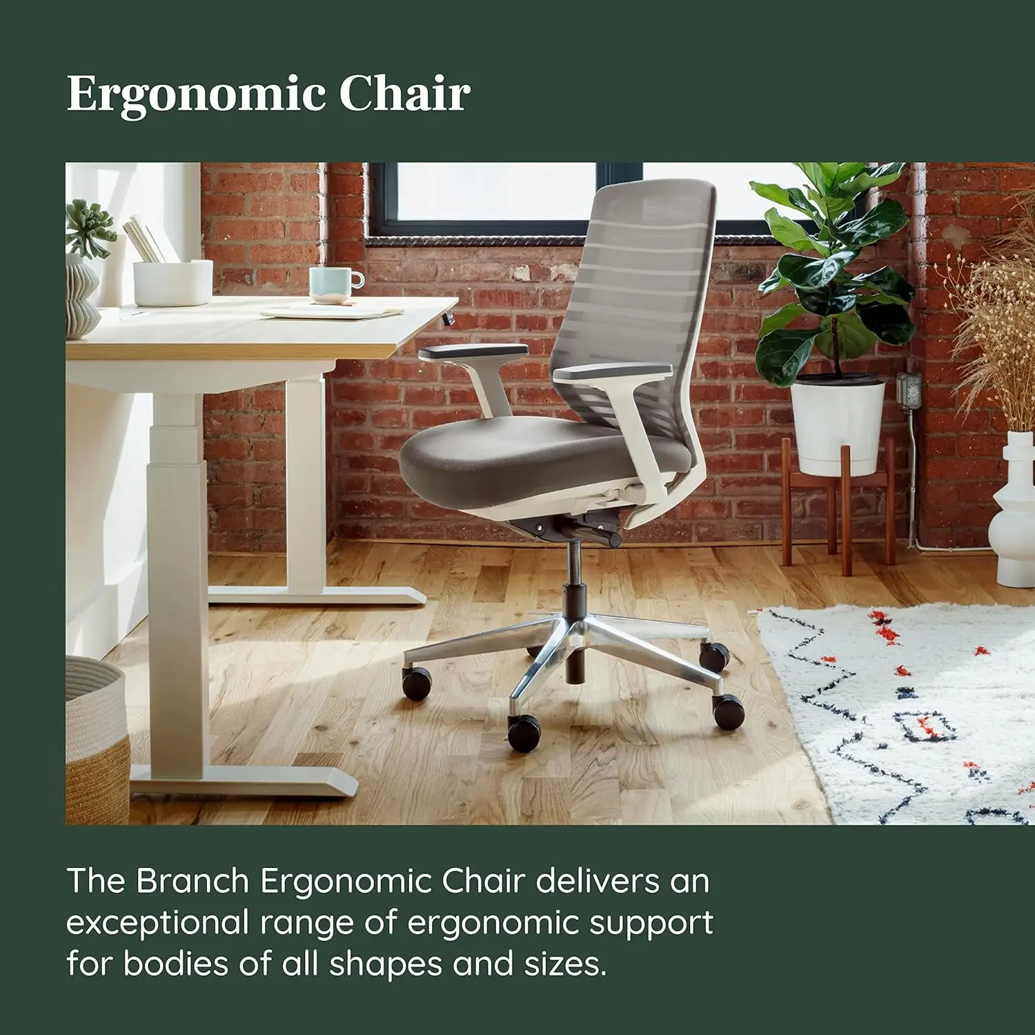 

Ergonomic Chair - A Versatile Desk Chair with Adjustable Lumbar Support, Breathable Mesh Backrest, and Smooth Wheels