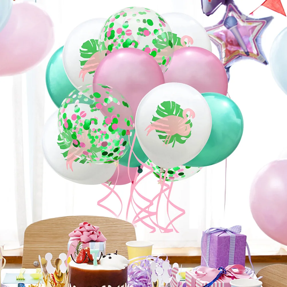 

22Pcs Hawaii Themed Flamingo Balloons Set Summer Birthday Party Decoration Latex Confetti Ribbons Hawaii Themed Balloons