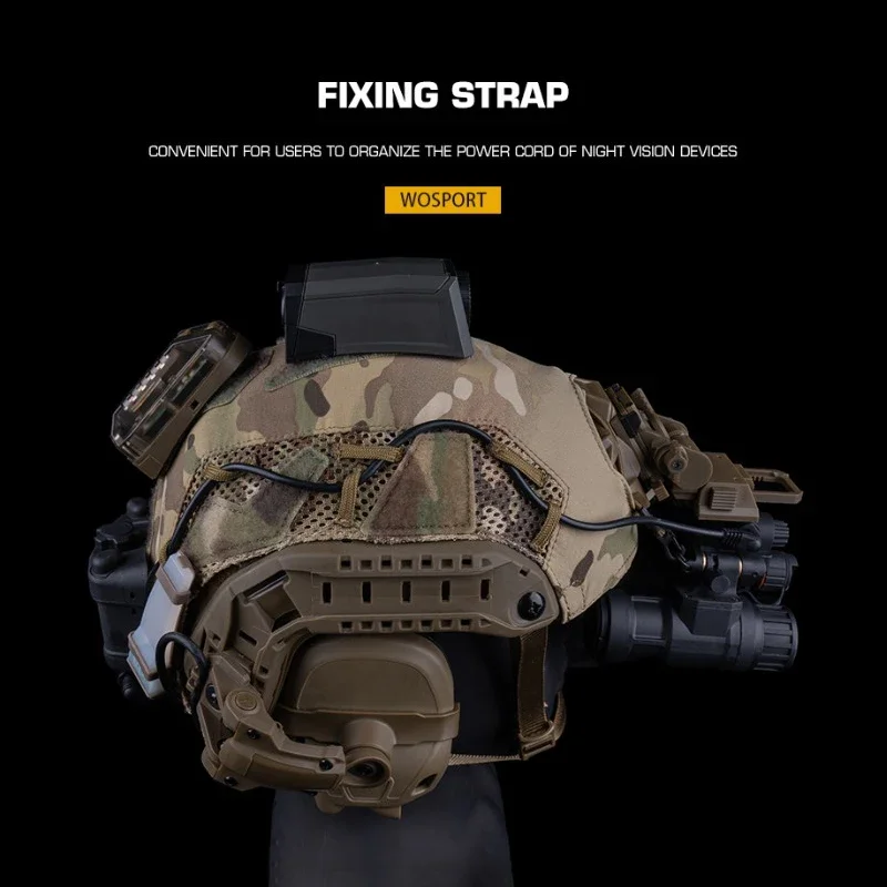 Funda de casco FAST SF corte súper alto: tela táctica cubierta