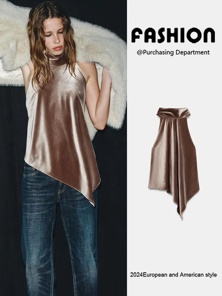 2025年冬新作 レディース アシンメトリー ハンギングカラー セクシー バルトップ 多用途 ファッション ステージパフォーマンス 伝統的 エスニック...