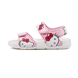 Hello Kitty sandalias con estampado de dibujos animados para niños, zapatos de playa con punta abierta, sandalias bonitas para bebés, novedad de verano