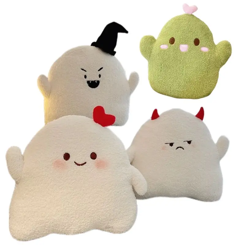 

Funny Ghost Plush Pillow Toy Kawaii Demon Doll Cute Anime Cartoon Devil Stuffed Hand Warm Christmas Halloween Decor Gift for Kid