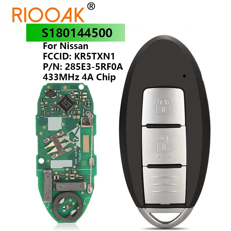 

S180144500 Keyless For Nissan Kicks X-Trail 2019 2020 Proximity Smart Car Key Fob 433MHz 4A NCF29A1M TXN1 285E3-5RF0A
