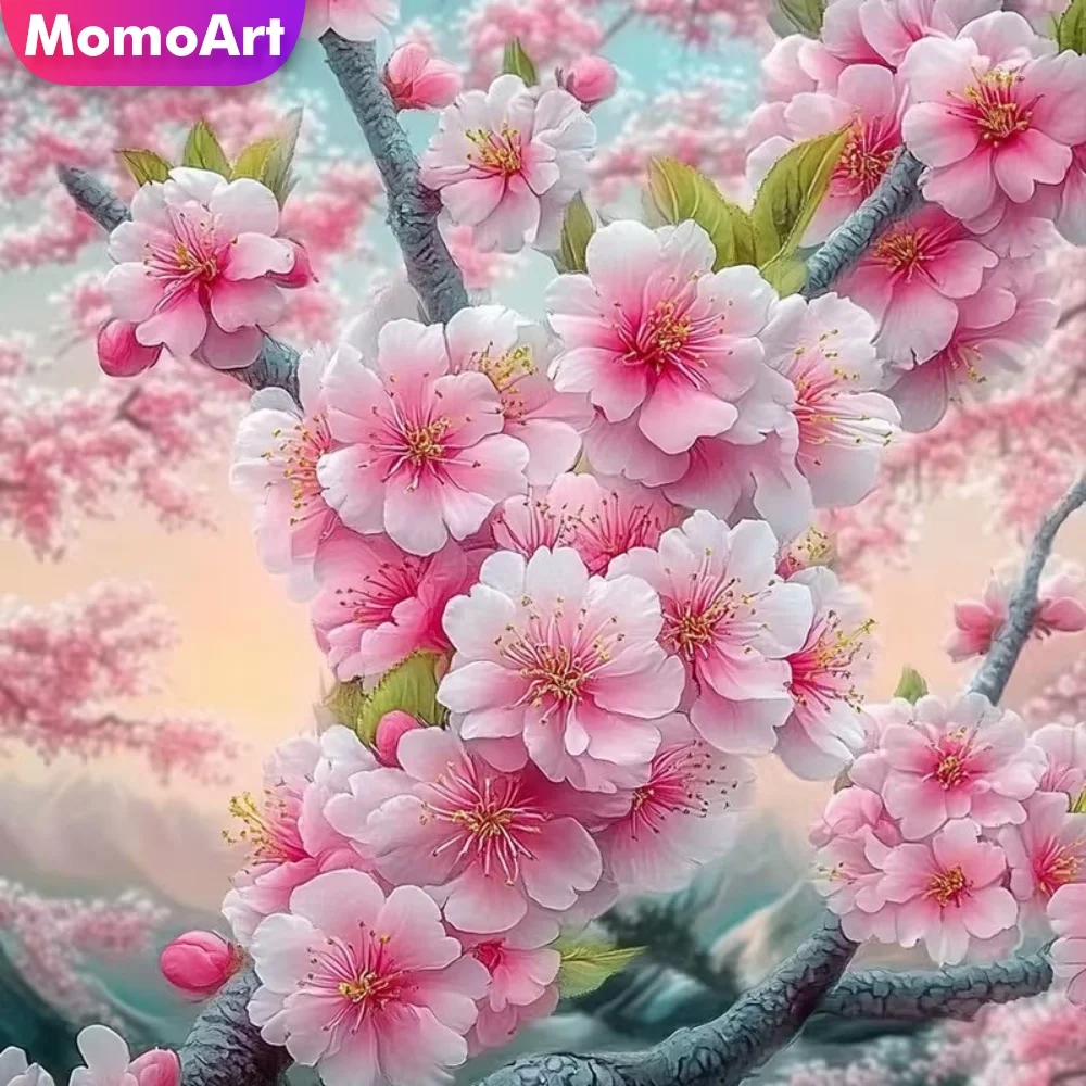 Momoart Diamant-Stickerei Blumenbild Neuerscheinung DIY Diamant-Mosaik Strass-Bild für Wohnzimmer Kunsthandwerk