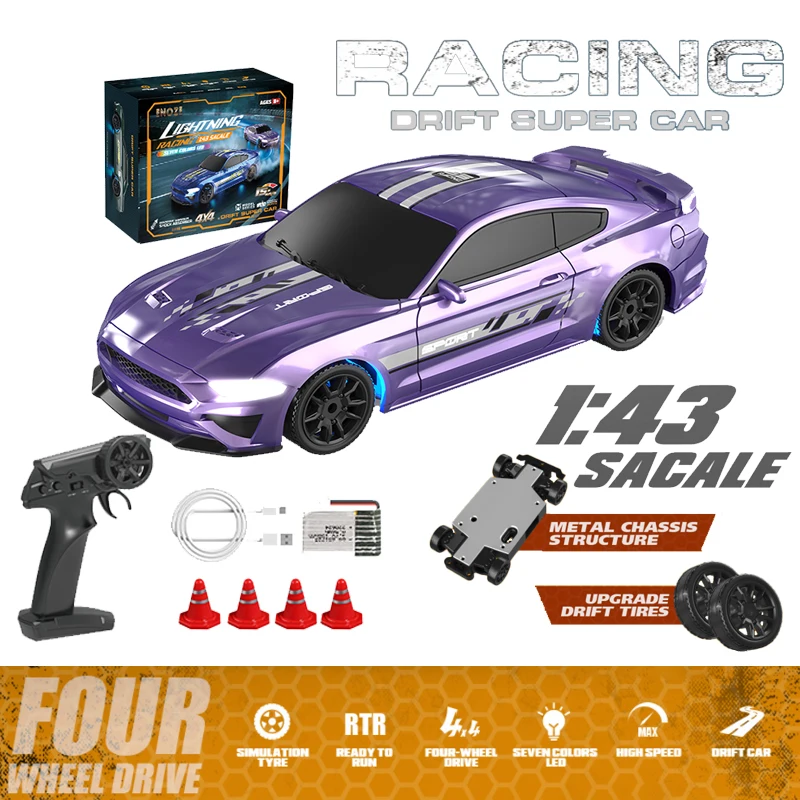 

New 4WD 1/43 Rc Drift Car Four-Wheel Remote Control Car Racing Car Full Proportions Desktop Competition Toys Boys Perfect Gifts