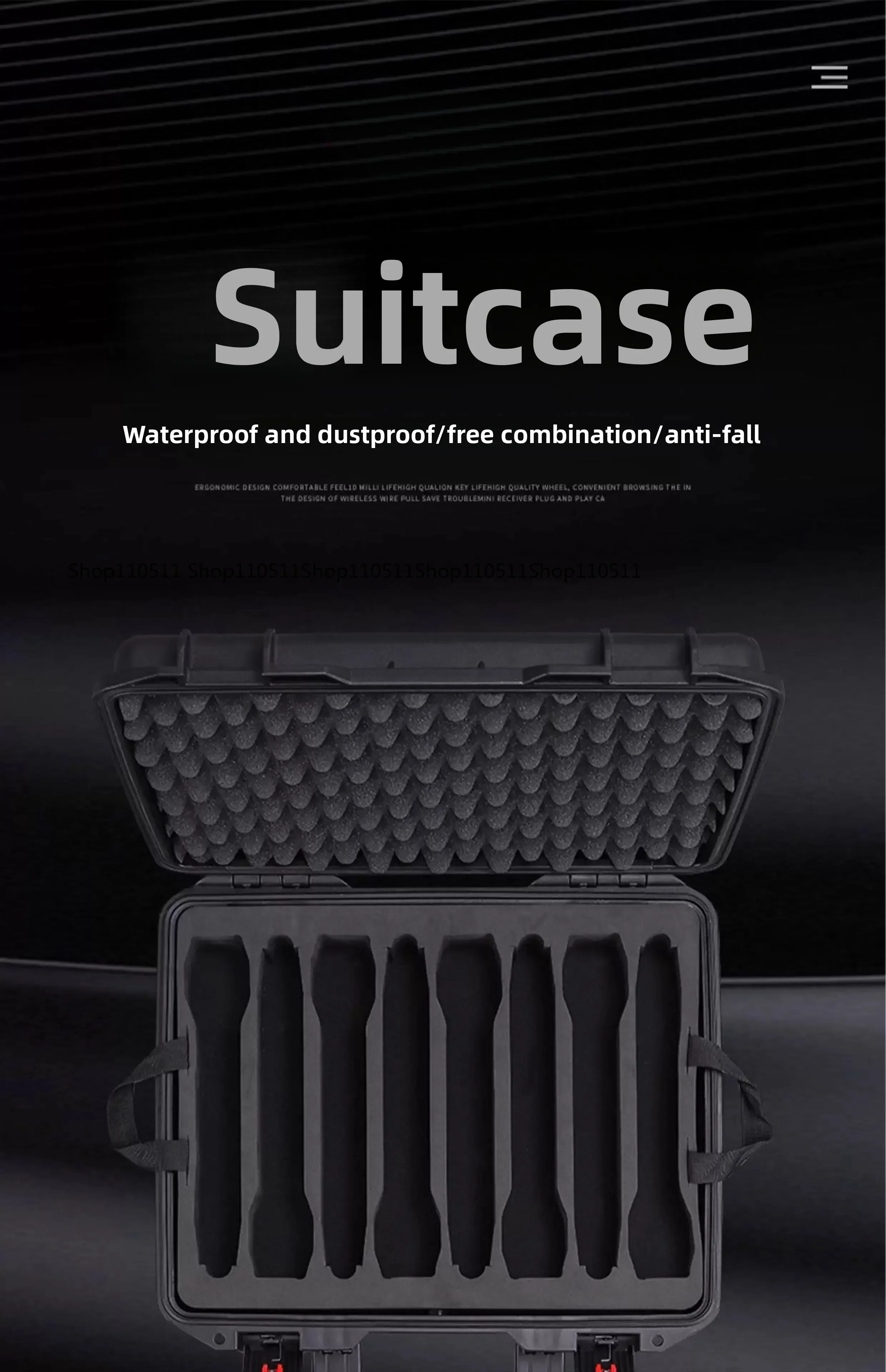 801 Combination Storage Box 8 Microphone 8 Fanny Pack Microphone Fanny Pack Headwear Earphone Monitor Performance Plastic