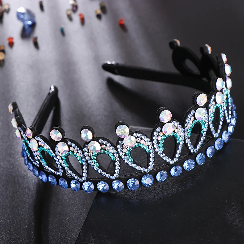 2023 New Crown Headband for Women Luxury Sparkly Padded Rhinestones Headbands Crystal Hairbands Diamond Headwear Hair Accessorie