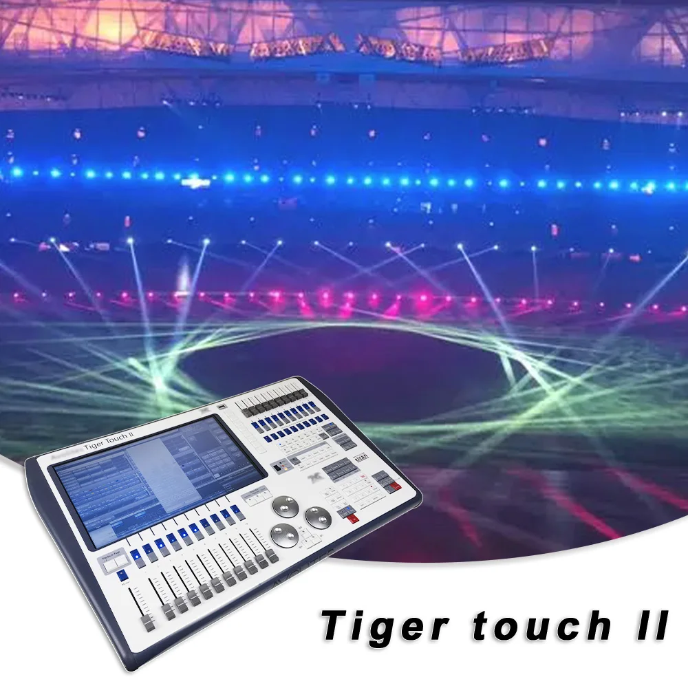 Tiger Touch II-Professional Stage Lighting Console, Titan Sixteen Versão, DMX cabeça em movimento, Flight Caso Embalagem, versão mais recente