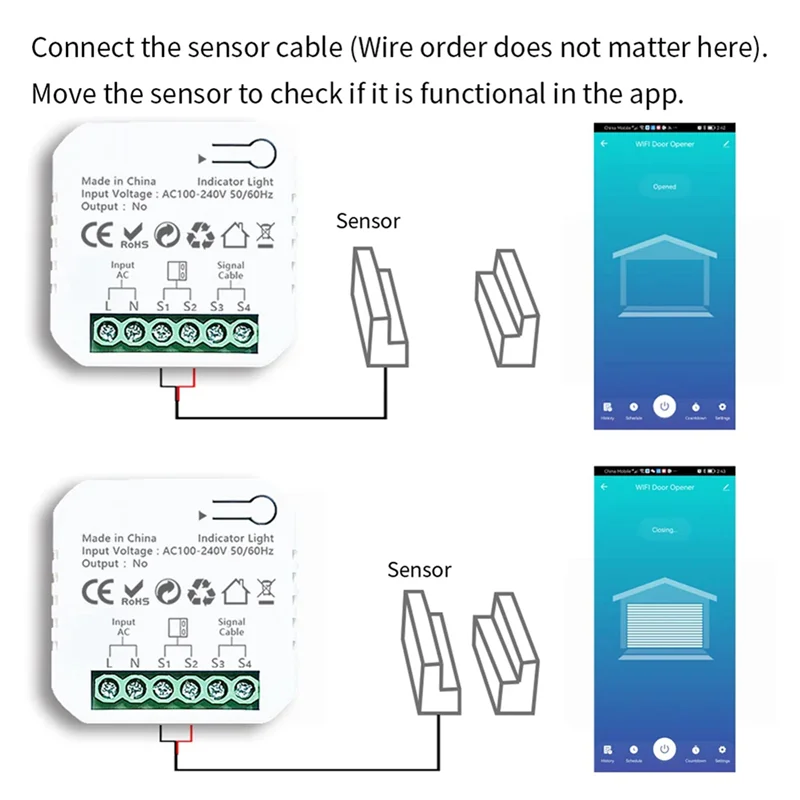 

PHILE-2X Tuya Smart Life Wi-Fi контроллер открывания гаражных ворот с сенсорным приложением, дистанционное управление, подходит для Alexa Google Home, вилка европейского стандарта