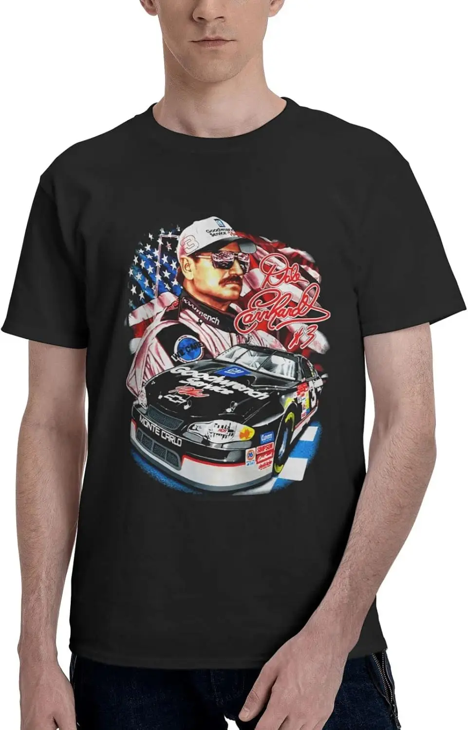 Youth & Adult Dale Number 3 Earnhardt T Shirt Round Neck Short Sleeve T Shirts, Cool Cotton Tee Tops Shirt for Man