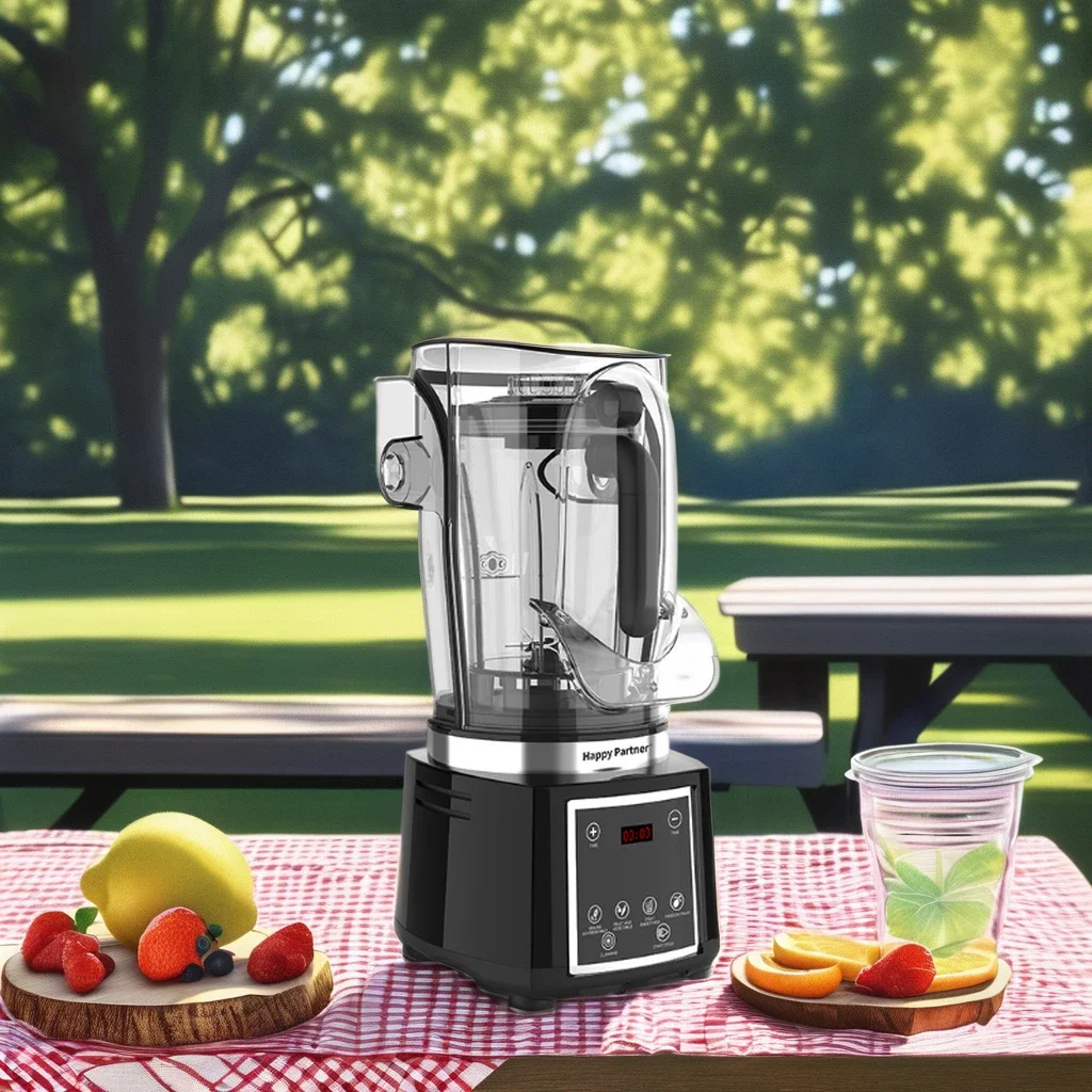

HappyPartner Heavy Duty Commercial Juicer Blender Quiet Low Noise Food Processor for Smoothies for Kitchen Use with Sound Cover
