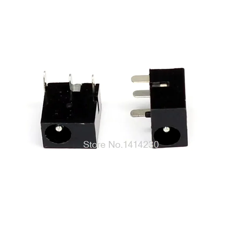 100Pcs DC-006 3Pin Black DC Power Jack Socket Connector DC006 3.5*1.3mm 1.3 socket Round the needle