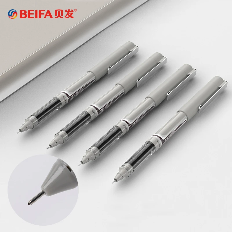 Beifa em linha reta caneta gel líquido 0.5mm tinta vermelha preta seca rápida caneta escola escritório estudante esferográfica escrever artigos de papelaria