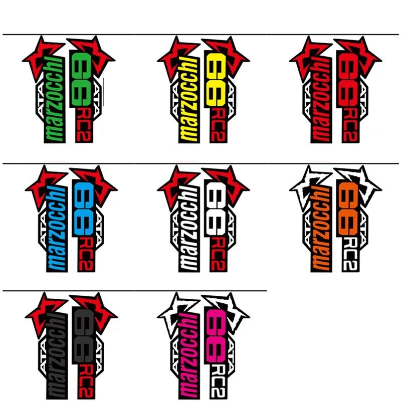 2Pcs/Sheet MTB Front Fork Stickers, Waterproof Vinyl Decals for Mountain Bike Shock Absorber, Multi-Color Options