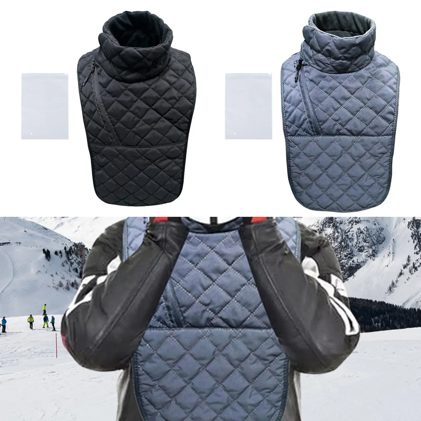 

Motorcycle Neck Warmer Winter Warm Scarf Waterproof with Storage Bag Equipment Cycling Neck Cover Shoulder Warmer for Outdoor